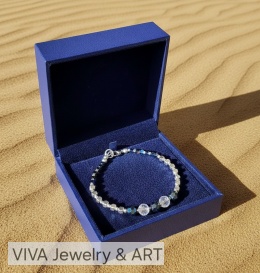 BRANSOLETKA Z HEMATYTÓW I SREBRA