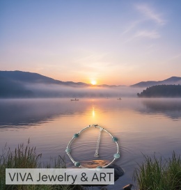 BRANSOLETKA Z AKWAMARYNU I SREBRA