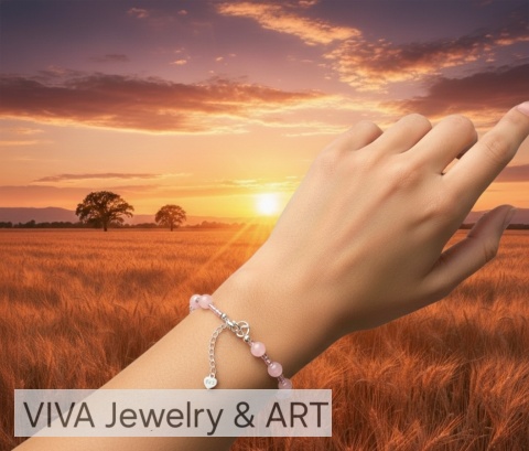 BRANSOLETKA Z RÓŻOWEGO CHALCEDONU