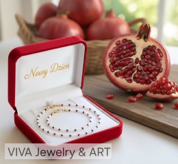 KOMPLET BIŻUTERII Z GRANATÓW