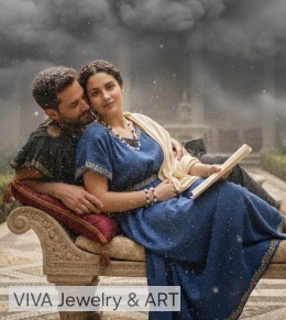 KOMPLET BIŻUTERII Z LAPIS LAZULI I KAMIENIA KOCIE OKO