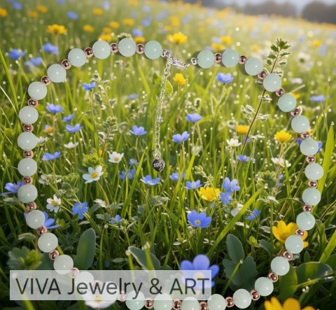 NASZYJNIK Z MAALACHITU I HEMATYTU