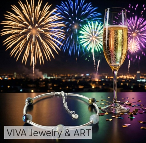 BRANSOLETKA Z HEMATYTÓW I SREBRA