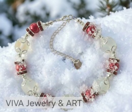 BRANSOLETKA Z KAMIENIA KSIĘŻYCOWEGO I SREBRA