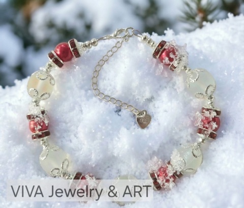 BRANSOLETKA Z KAMIENIA KSIĘŻYCOWEGO I SREBRA