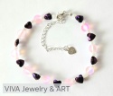 BRANSOLETKA ,,MROŹNE SERCA" ZE SPEKTROLITU I HEMATYTU