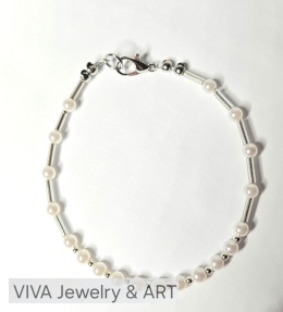 BRANSOLETKA ,,SREBRZYSTY SZEPT