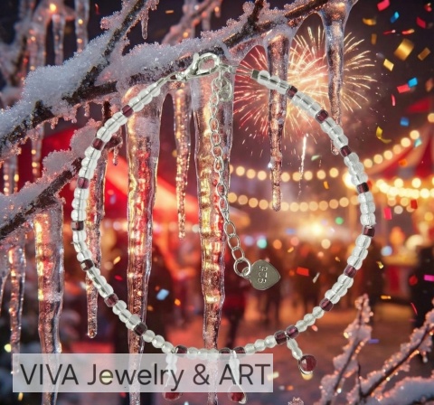 BRANSOLETKA Z LABRADORYTU I CHALCEDONU