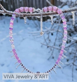 NASZYJNIK Z AMETYSTU, SPEKTROLITU I SREBRA