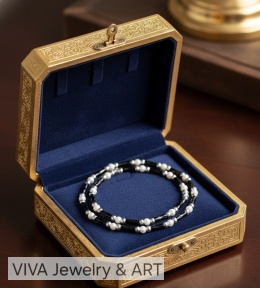 NASZYJNIK Z PEREŁ I SREBRA