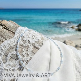 NASZYJNIK Z AKWAMARYNU I SREBRA