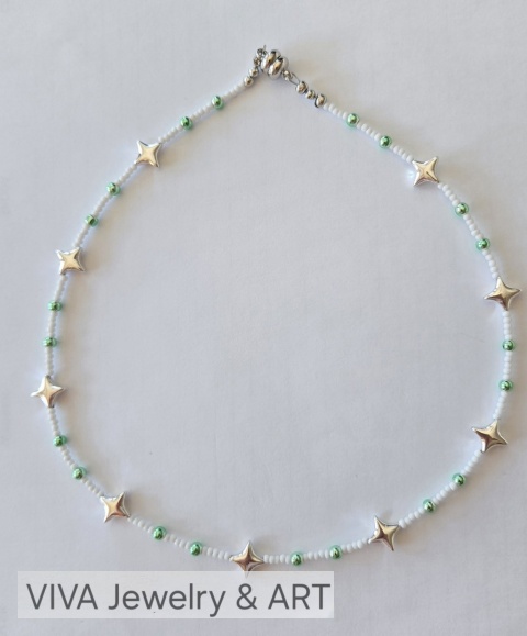 NASZYJNIK ,,MAGIA GWIAZDKI" Z HEMATYTÓW W KSZTAŁCIE GWIAZD