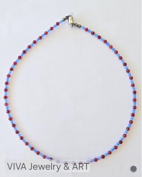 NASZYJNIK ,,POLNE CZERWIENIE" Z CZALCEDONU CZERWONEGO