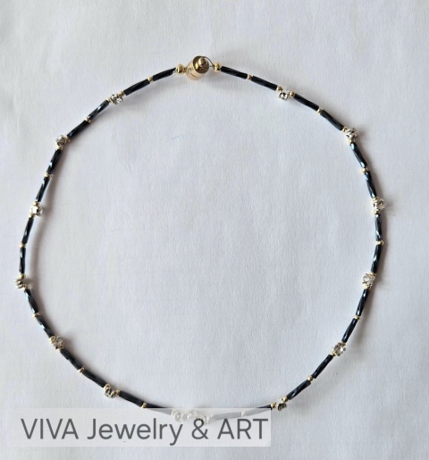 NASZYJNIK ,,ZACZAROWANY BLASK" Z CYRKONII I SREBRA POZŁACANEGO 18 - KARATOWYM ZŁOTEM