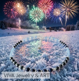 NASZYJNIK Z LAPIS LAZULI, HEMATYTUI SREBRA